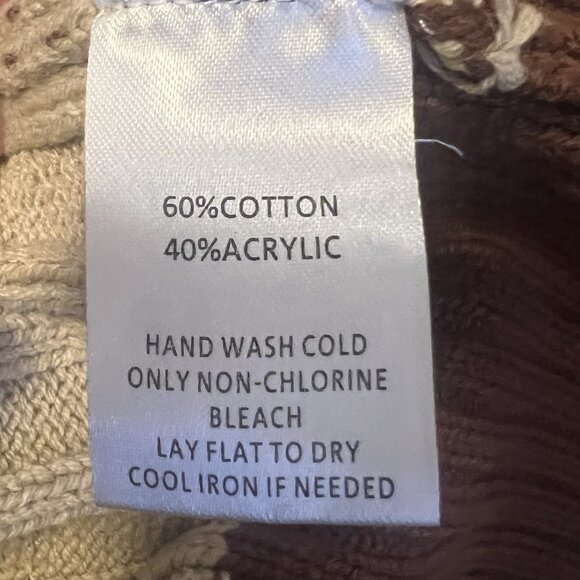 Calligraphie Women’s Cardigan XL Striped Button Front Puff Sleeve Brown V Neck - Picture 7 of 9